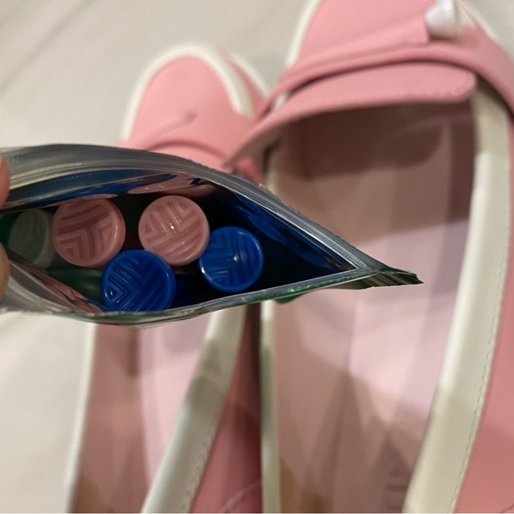 Tory Burch Sport Golf Loafers Size 7 Pink White Leather - Picture 12 of 14